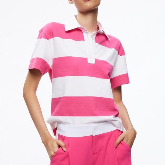 Alice and Olivia boxy polo tee, size L.  Worn once and laundered. - Picture 5 of 10